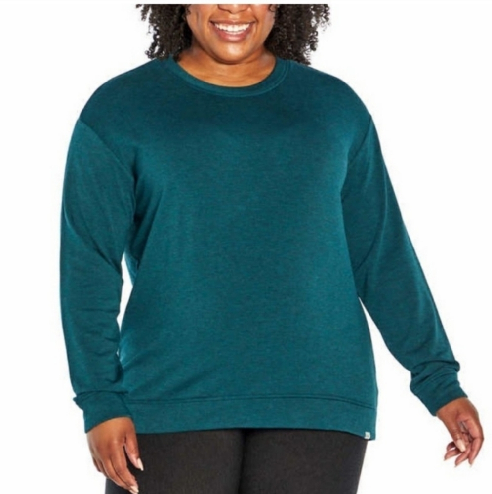 Orvis Women's XXL Teal Modal Blend Long Sleeve Soft Cozy Crew Neck Pullover